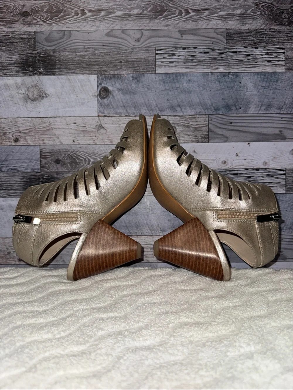 Coach Metallic Gold Strappy Heels